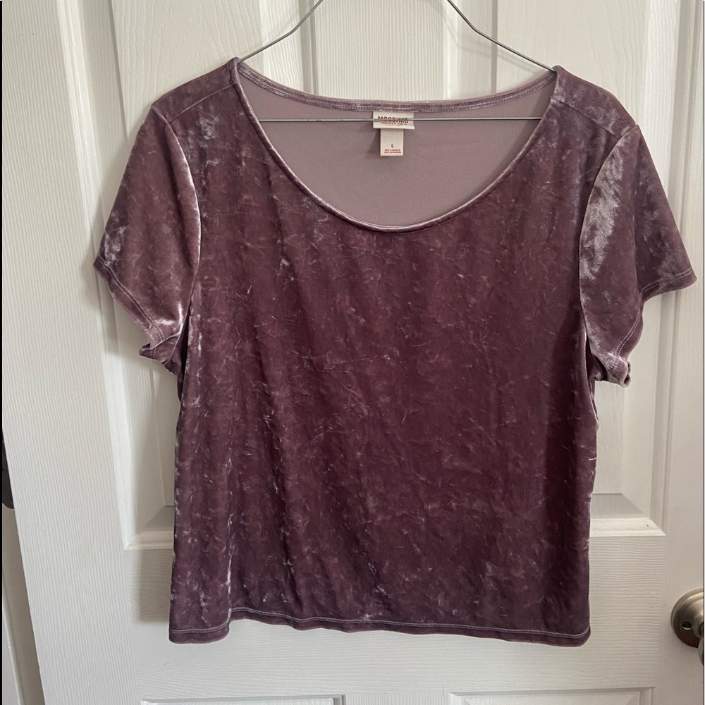 mossimo velvet crop shirt